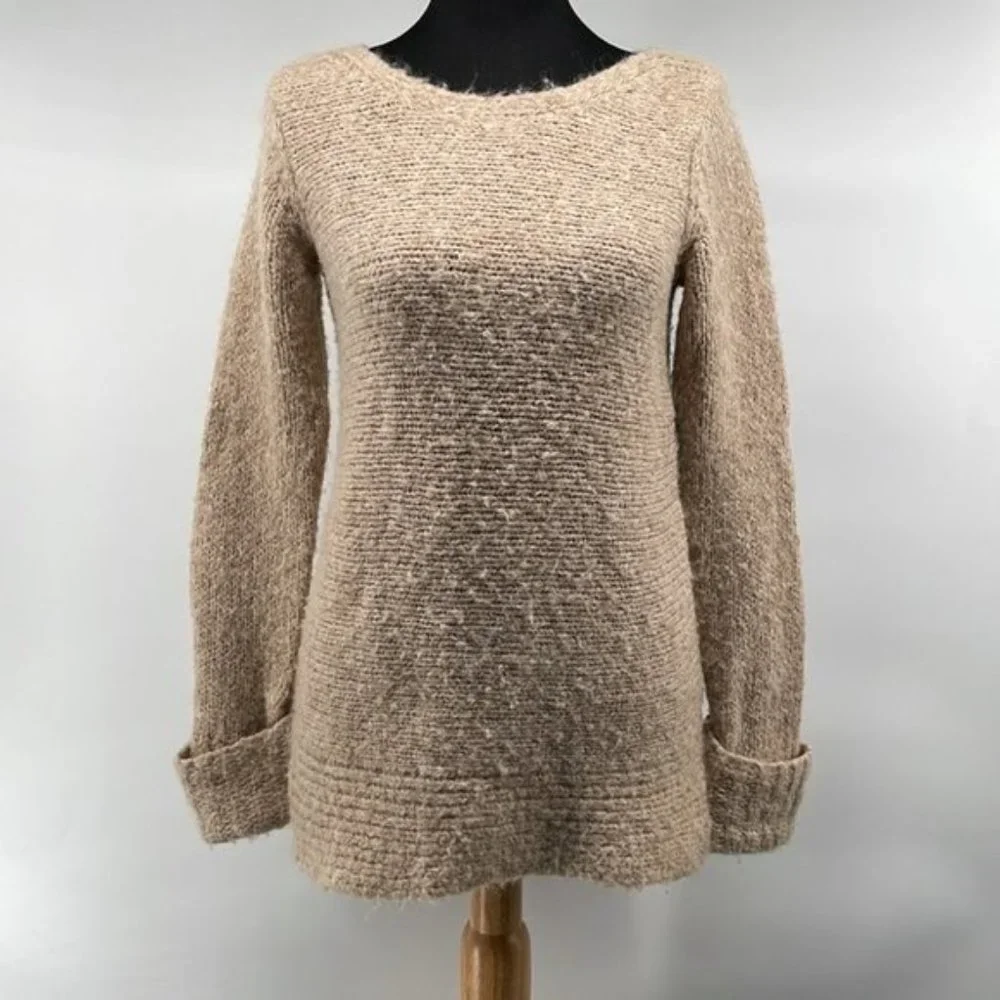 CLUB Monaco neutral wool alpaca blend sweater minimalist warm soft - Picture 5 of 8